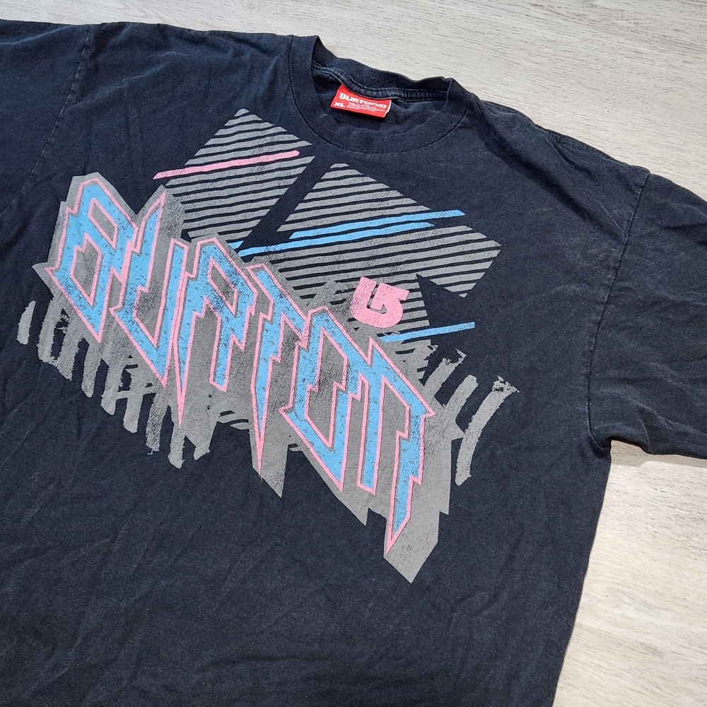 Vintage Y2k Burton Snowboard Graffiti Washed Spell Out T Shirt Sz XL Grundge